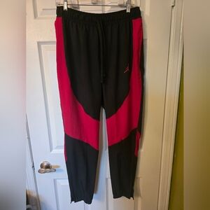 Nike Jordan Black and Red Colorblock Track Pants Size L